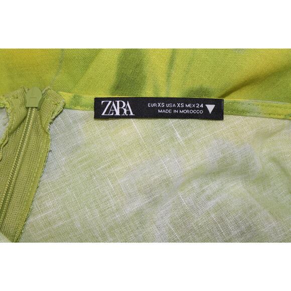 Zara Green Printed Blogger Favorite Backless Maxi Dress size XS - Picture 5 of 7